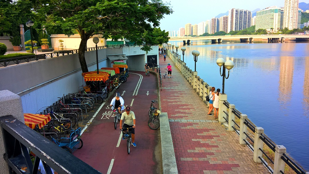 Bicycle track near the Shing Mun River in Sha Tin.