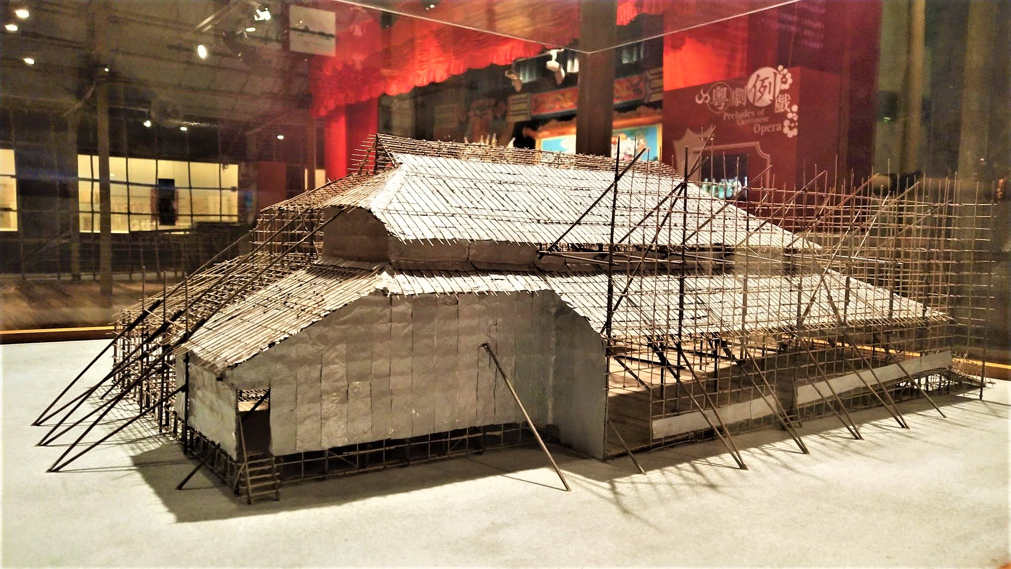 Model of bamboo stage at Hong Kong Heritage Museum Cantonese Opera Hall