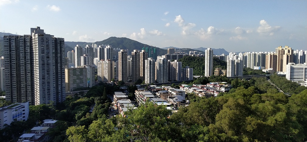 See Sha Tin New Town at the lookout point at Shui Chuen O Estate.