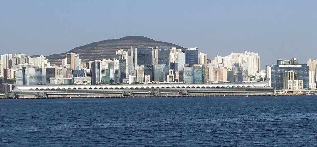 See the Kai Tak Cruise Terminal from the ferry to North Point