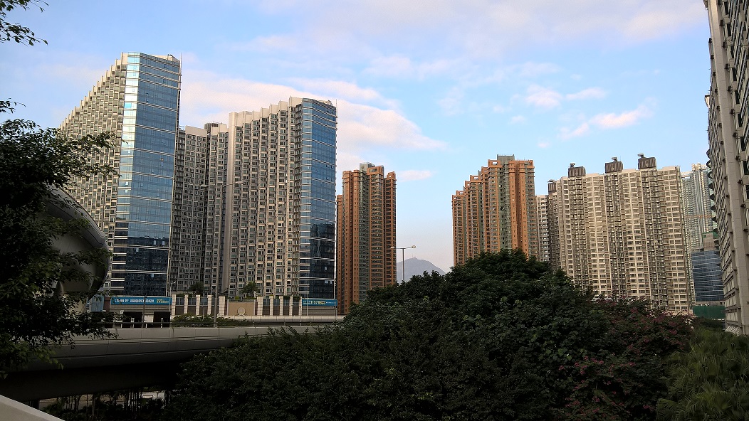 Tall buildings near the Hung Hom Promenade