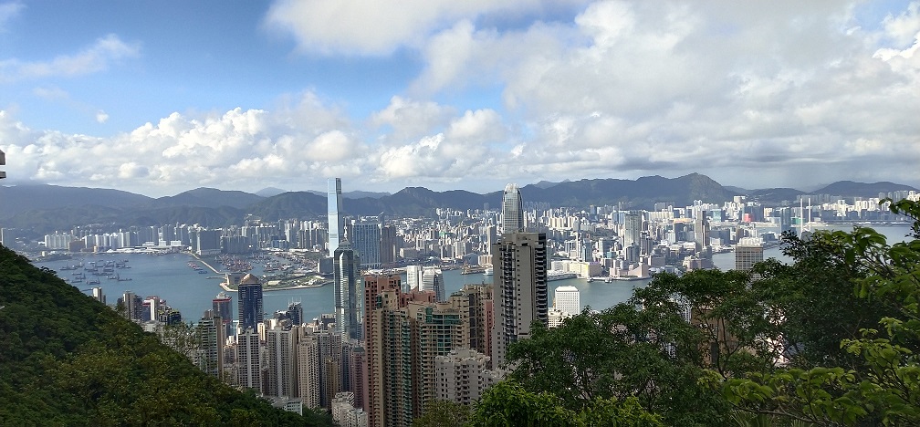 Victoria Harbor view from the Victoria Peak.