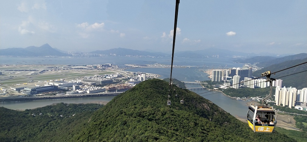 Hong Kong Airport and Tung Chung New Town from the Ngong Ping 360 Cable Car.