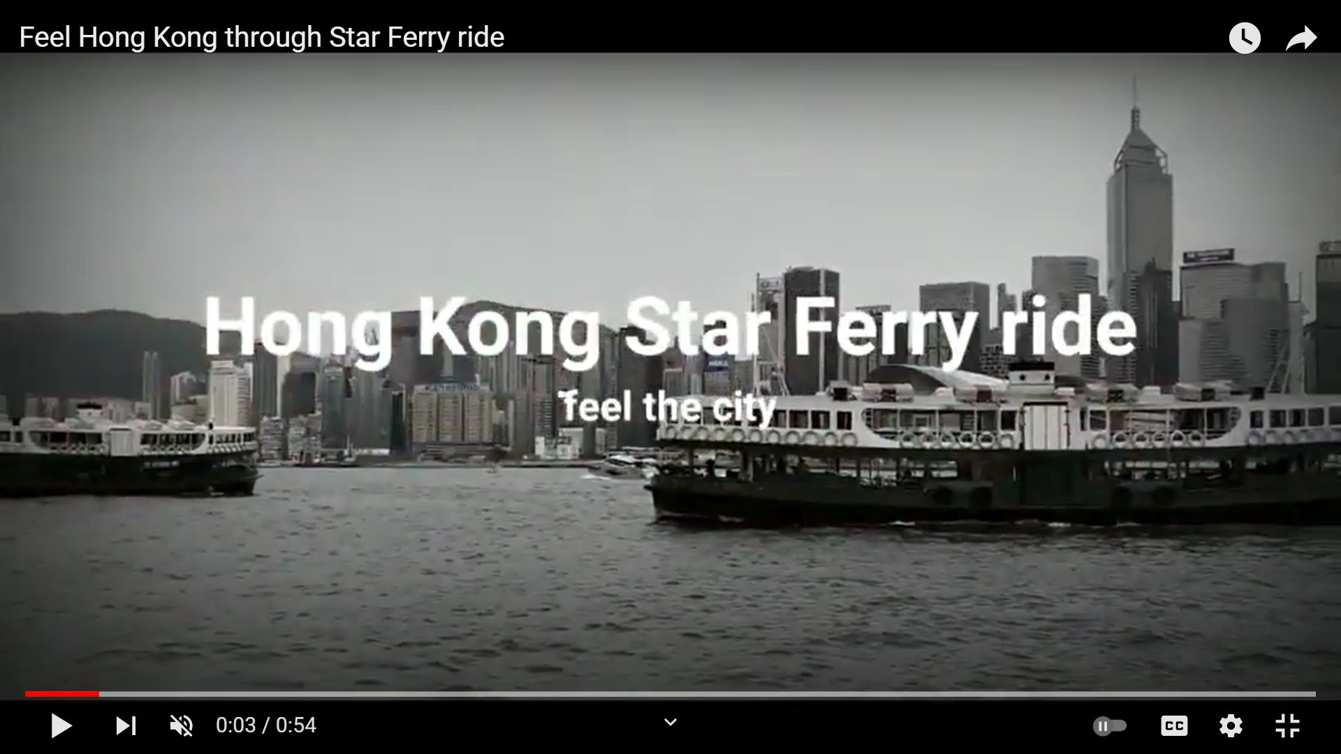 Frank's "Feel Hong Kong through Star Ferry ride" snapshots video