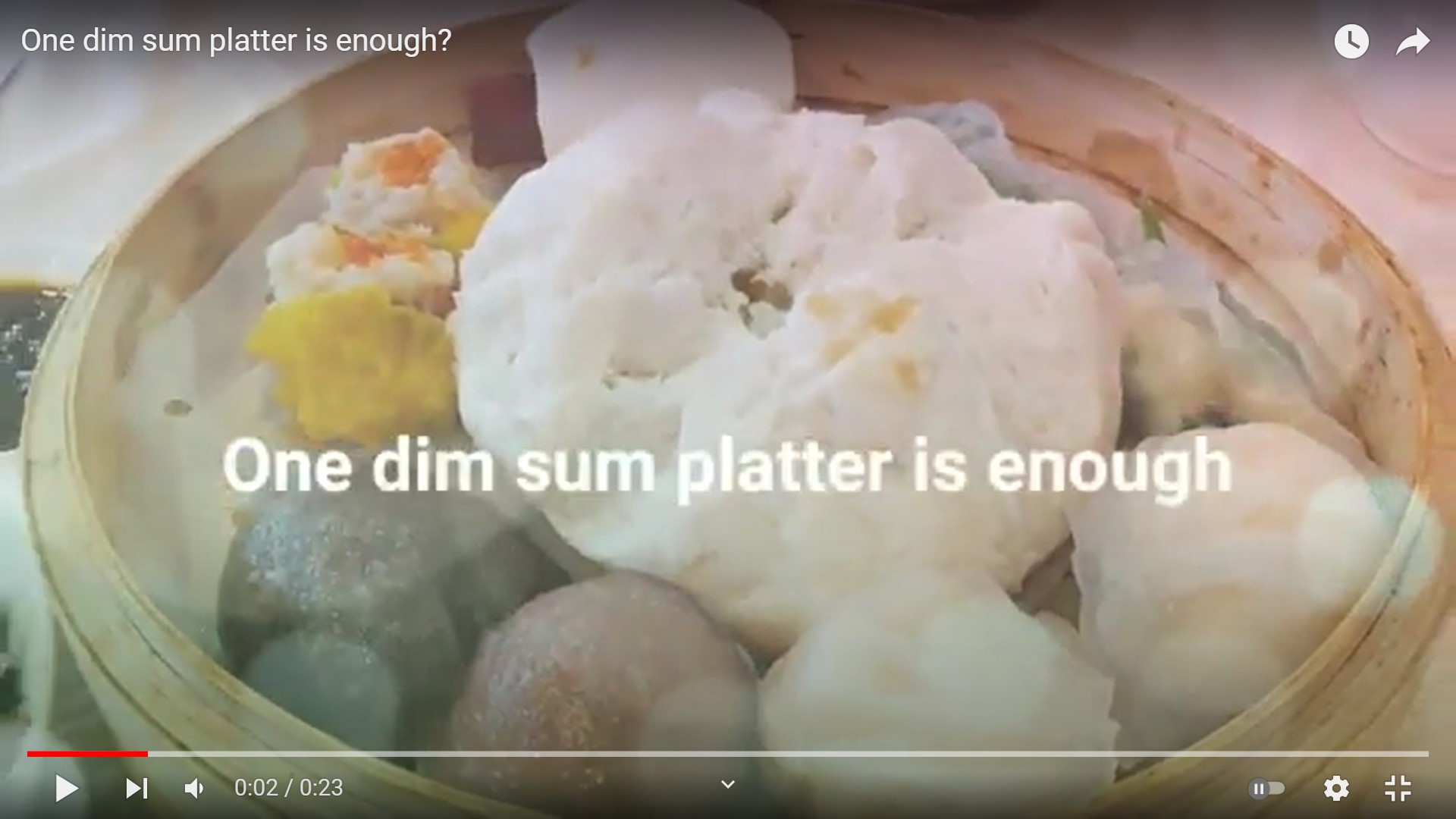 Frank's "One dim sum platter is enough?" snapshots video