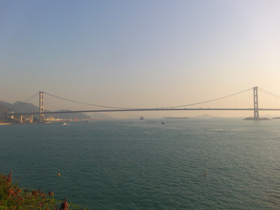 See Tsing Ma Bridge from Ting Kau