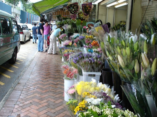 Shops in flower market