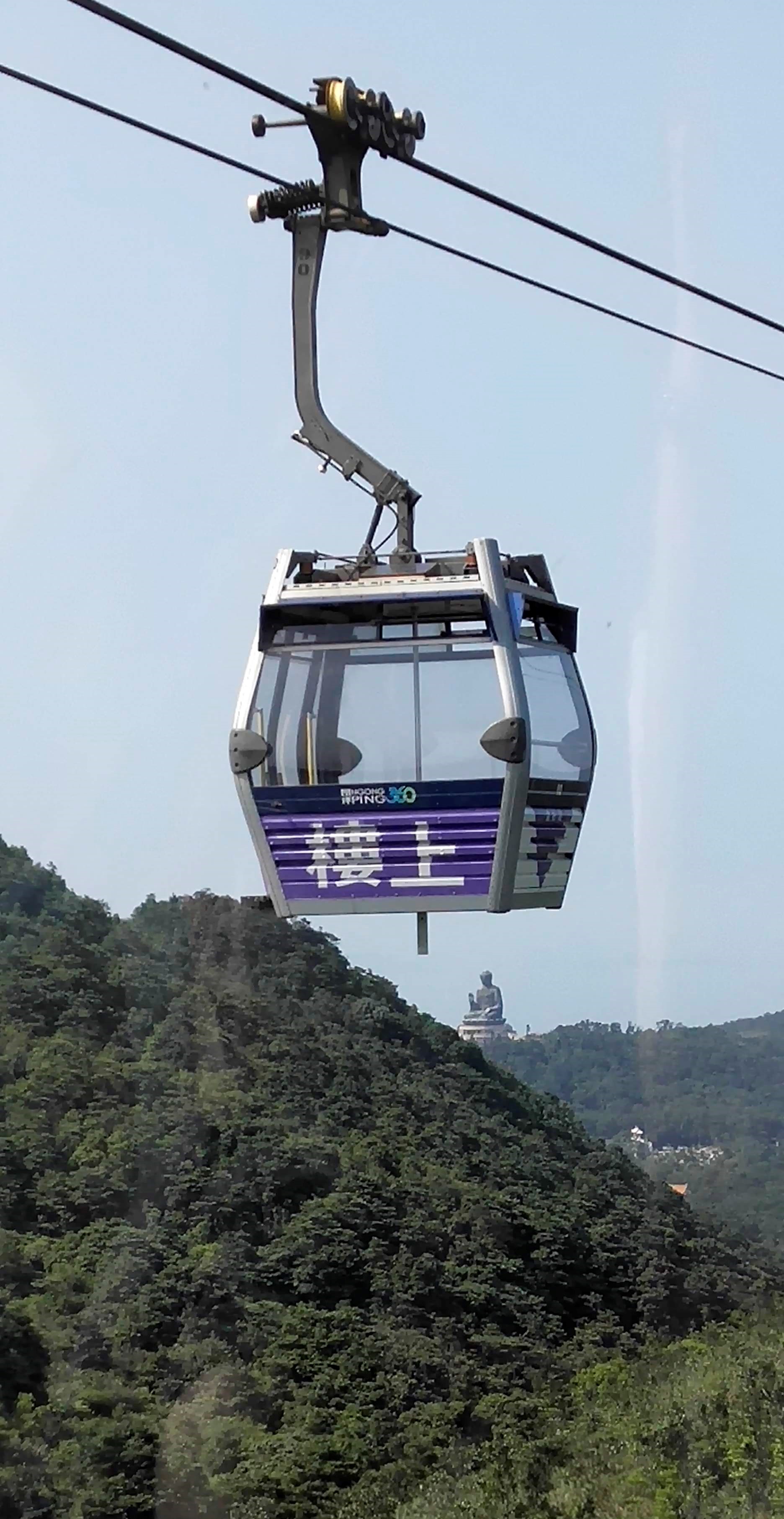 You can see the Ngong Ping Cable Car at the top of Big Buddha and vice versa.