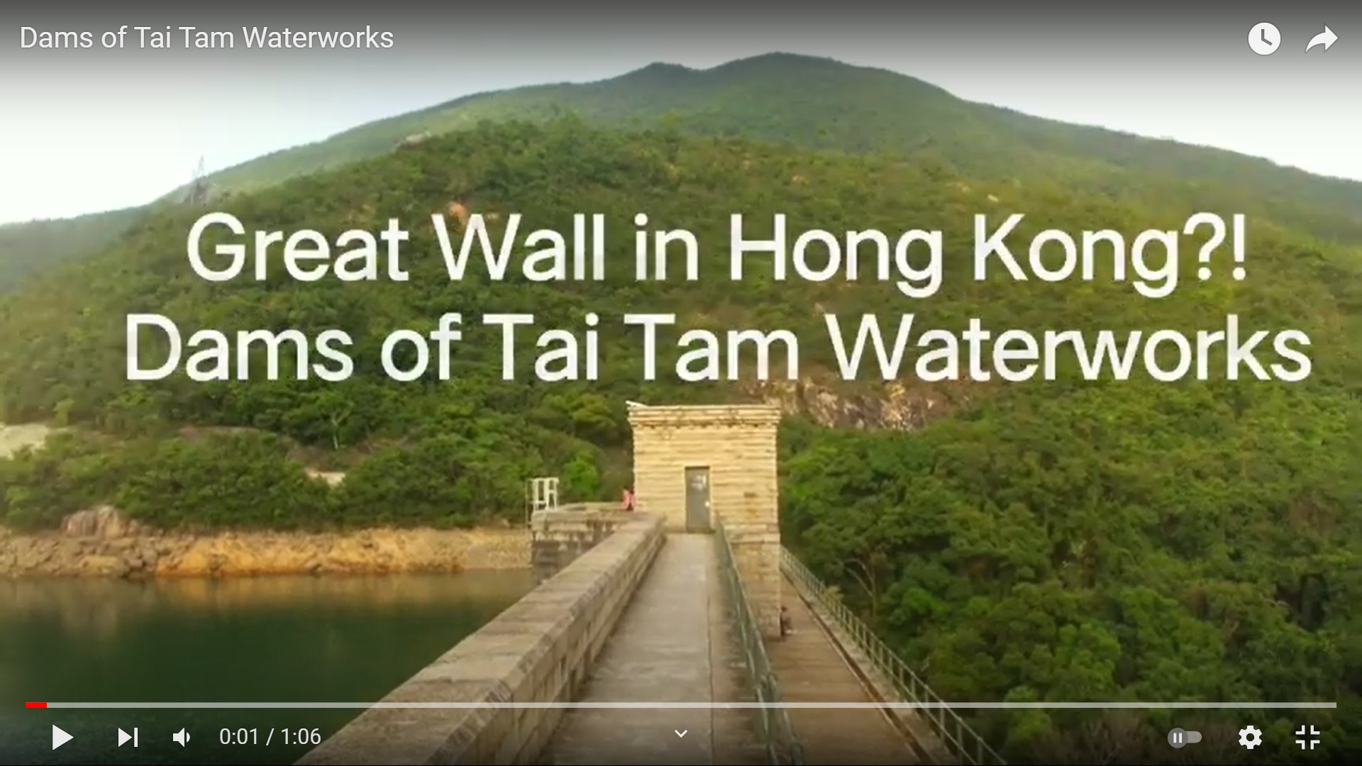 Frank’s “Dams of Tai Tam Waterworks” snapshots video