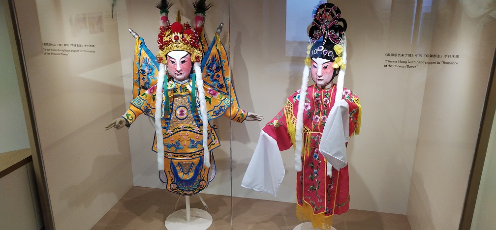 The colorful puppets of Hand Puppet Cantonese Opera.